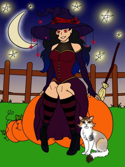 My oc as a Witch for October